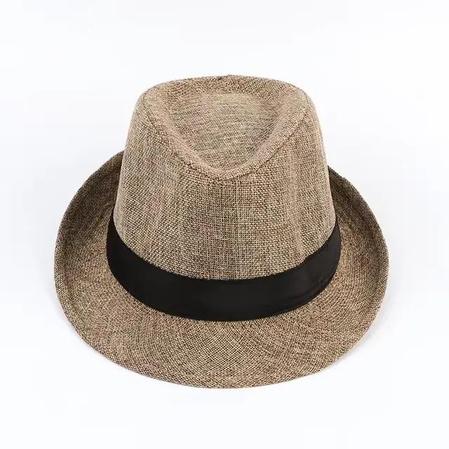 Beau chapeau en lin pur coton Jazz pour hommes