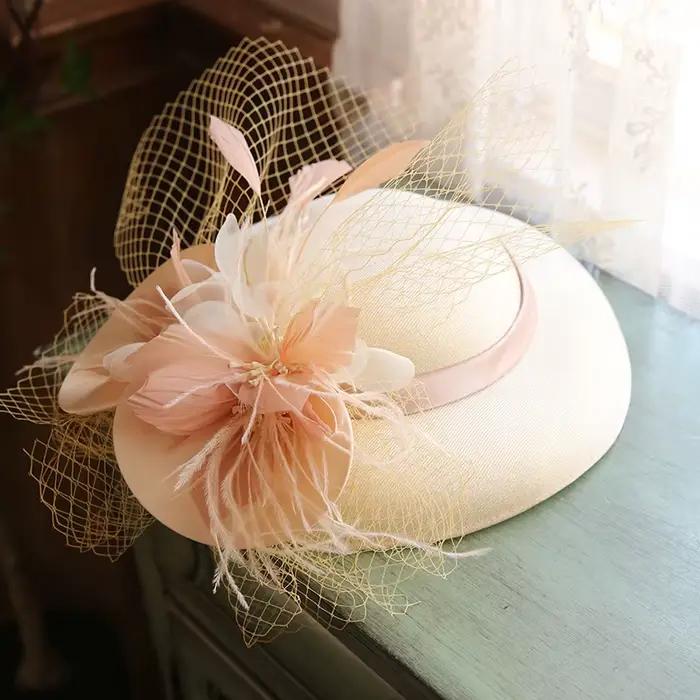 Sinamay – chapeau fascinateur à fleurs pour femmes
