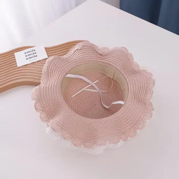 Chapeau de paille d'été pour bébé fille
