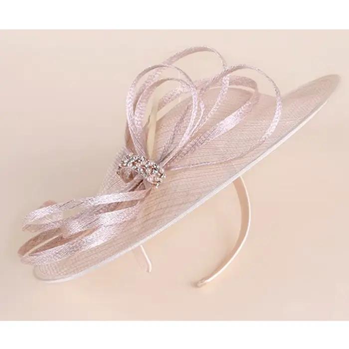 Chapeau fascinateur en sinamay blanc pour femmes