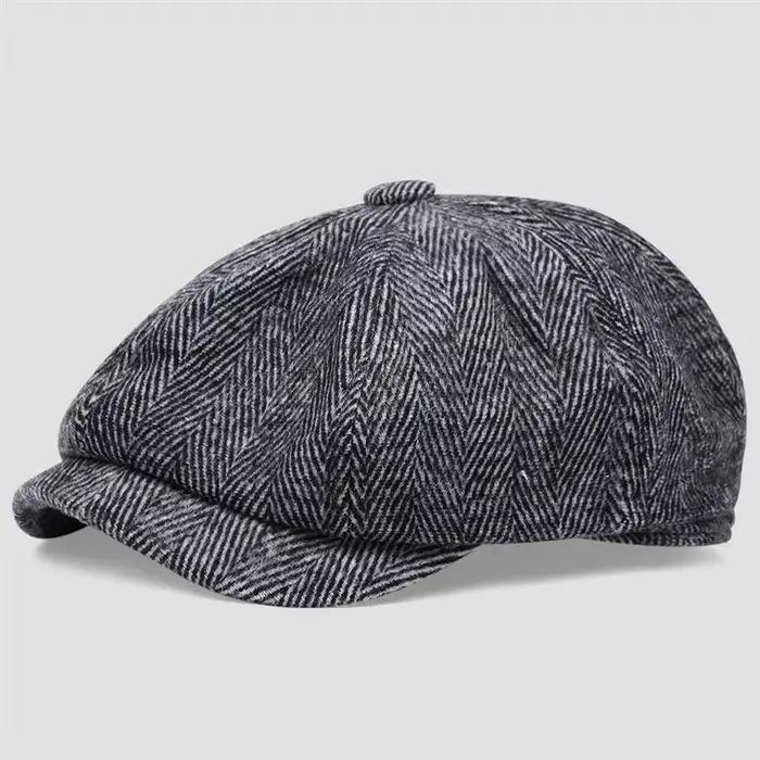 Haute qualité hiver rétro Style britannique casquette gavroche hommes Vintage luxe unisexe nouvelle