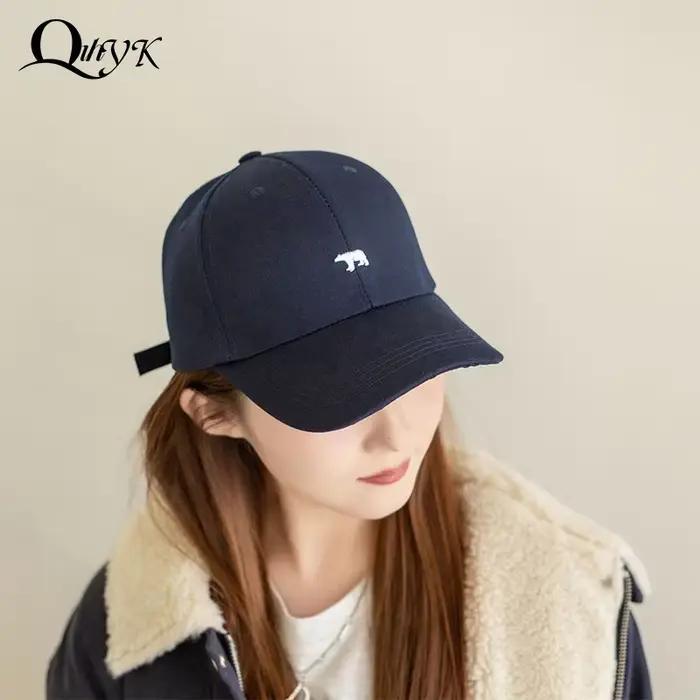 Casquette de Baseball nouveau printemps été solide chapeau de soleil brodé ours polaire hommes femmes coton casquettes