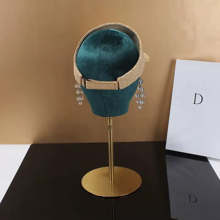 Chapeaux vintage en paille sans bord pour femmes