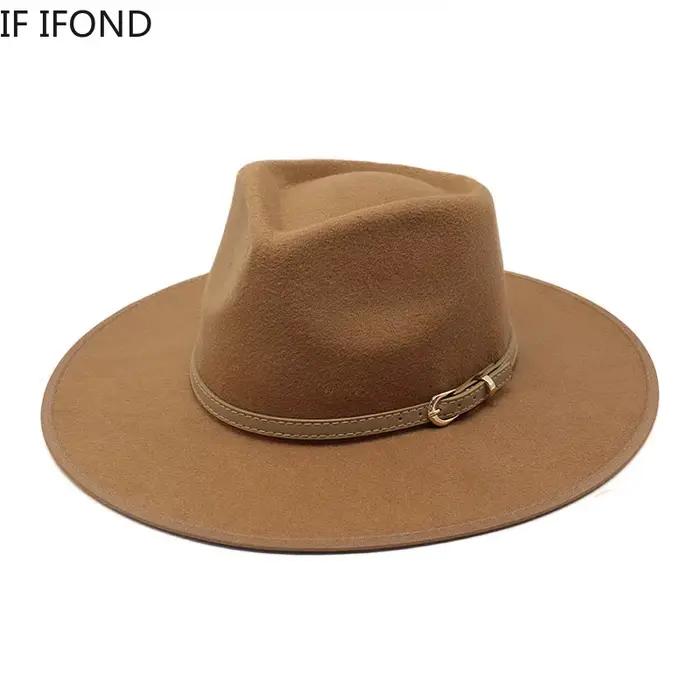 Chapeaux Fedoras en laine pour femmes