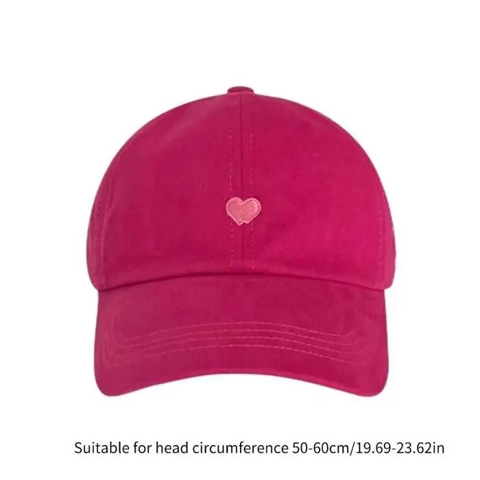 39BB Casquettes baseball en forme cœur brodé pour fille