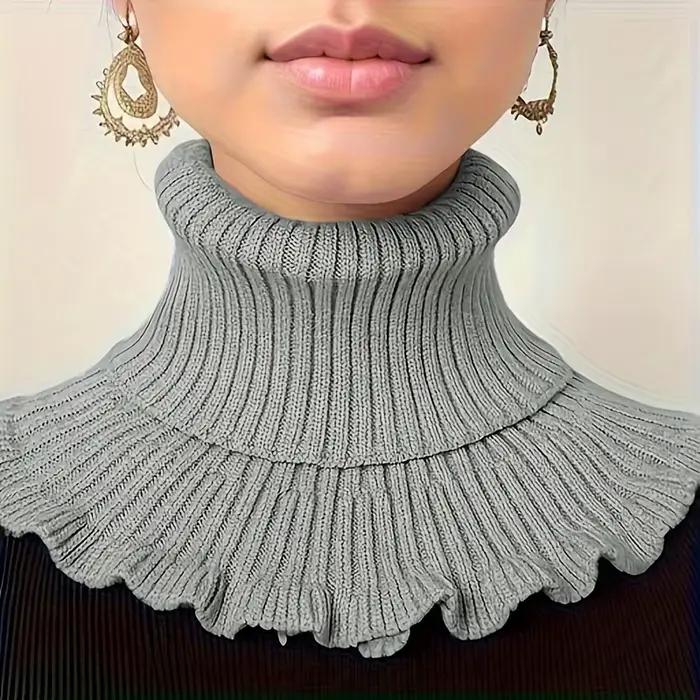 Faux foulard tricoté noir et blanc à la mode – doux