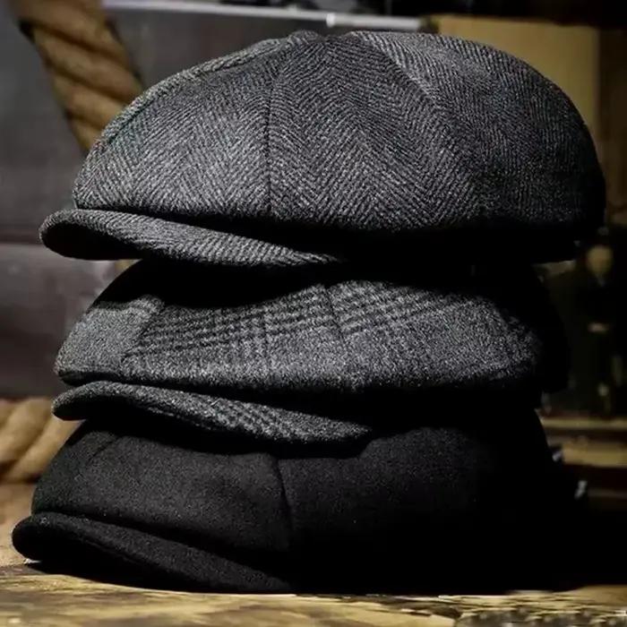 Béret Rétro en Tweed pour Homme