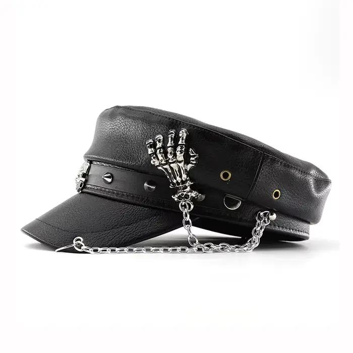 Béret en cuir PU pour femmes