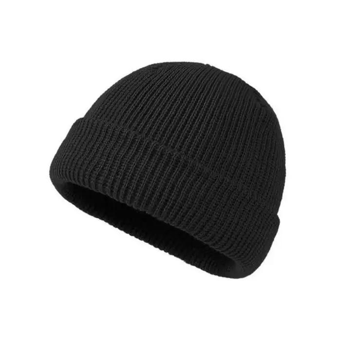 Chapeau en laine tricoté de couleur unie pour hommes et femmes