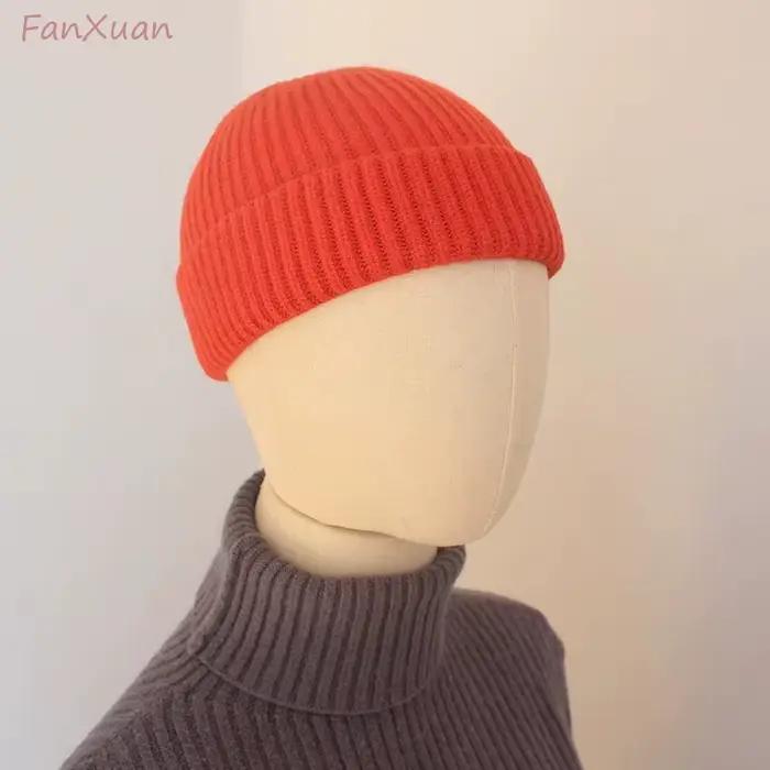 Chapeaux d'hiver pour hommes bonnets Skullies couleur unie court
