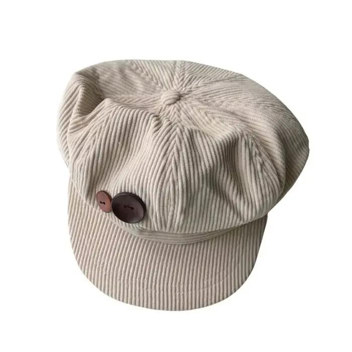 Casquettes à visière marron casquette de Baseball femmes peintre artiste chapeaux rétro béret en velours côtelé