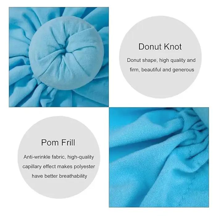 Chapeau turban bébé unisexe en coton pour filles et garçons 0-1 an accessoire de cheveux pour enfants mignon turban noué pour nouveau-né occasions spéciales