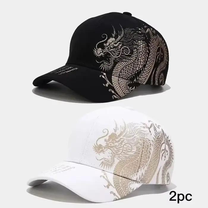 Casquette de baseball à motif de dragon de style chinois pour hommes et femmes