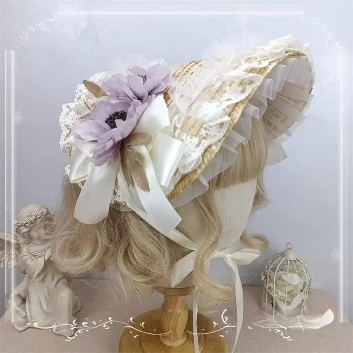 Chapeau Lolita multicolore fait à la main