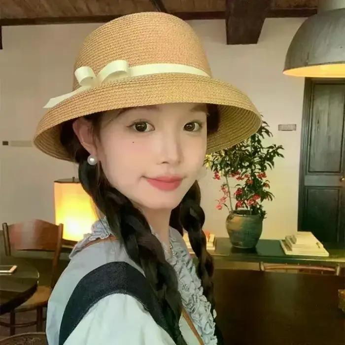 Chapeau de soleil élégant pour femme style Hepburn