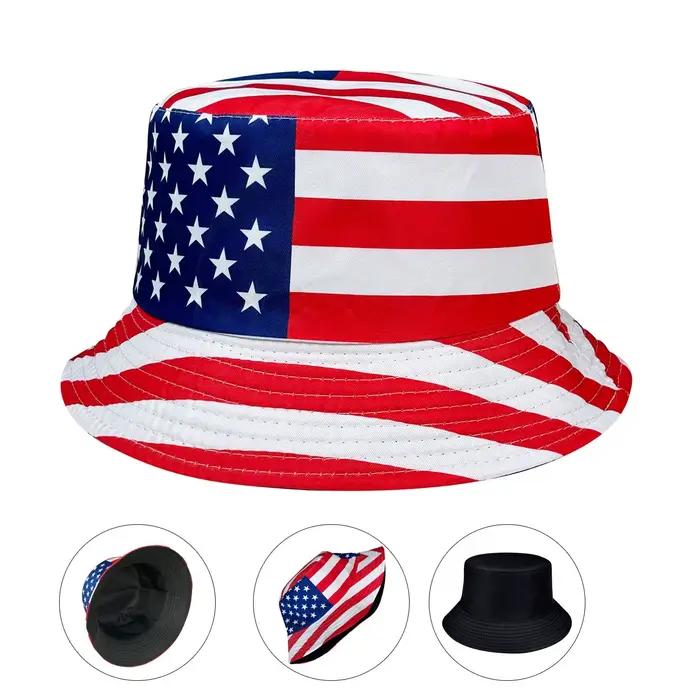 Chapeau seau drapeau américain patriotique