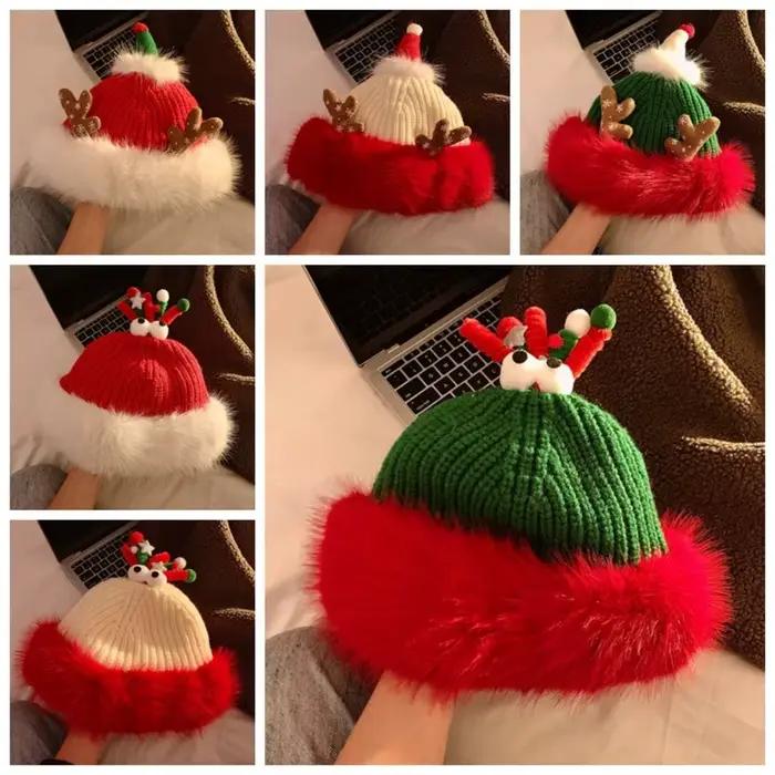 Casquette de noël en peluche douce