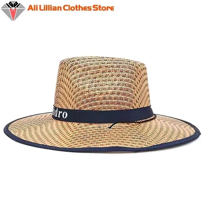 Chapeau de paille Western Safenh Protection solaire Style unique pour Femmes Adultes Occasions extérieures Plage Pêche Construction