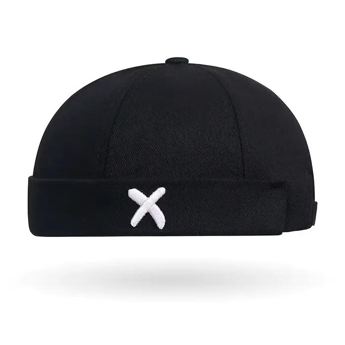 Nouveau chapeau dôme brodé ajustable style coréen sans bord pour le printemps et l'été
