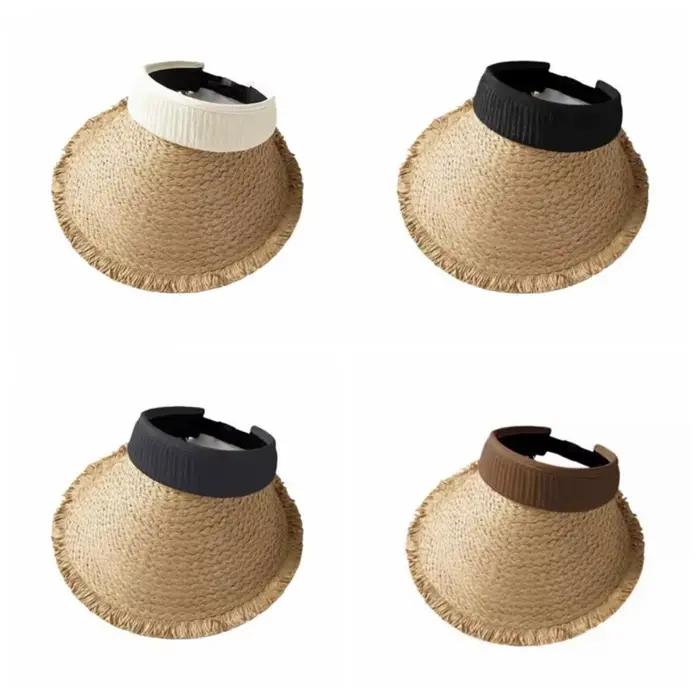 Chapeau de soleil d'été en paille tressée