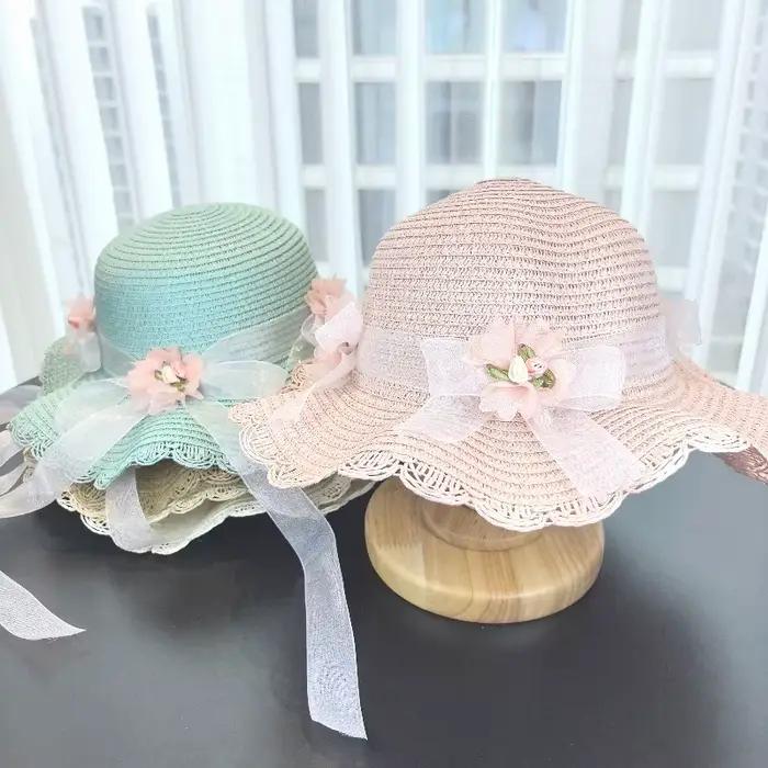 Chapeau de paille 2 pièces pour filles