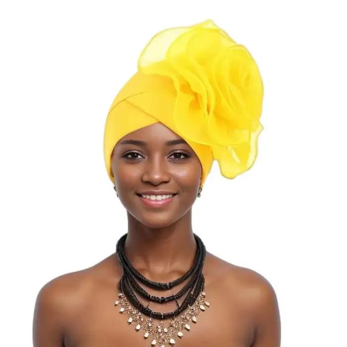 Turban pour femme à grande fleur