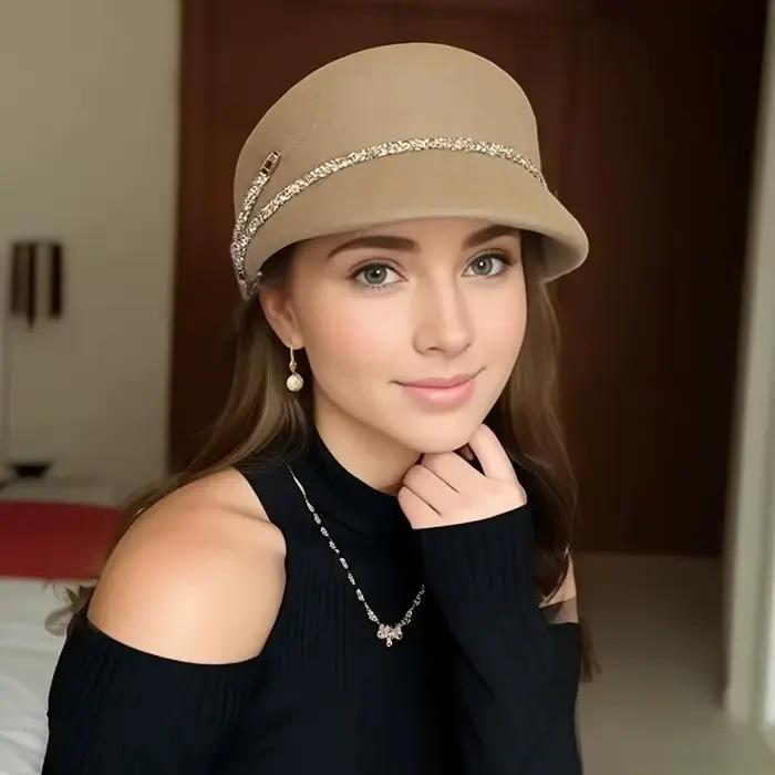Nouveau chapeau français en feutre de laine pour femmes automne/hiver