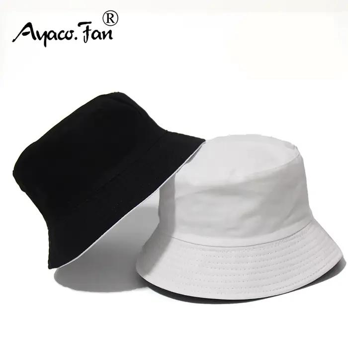 Chapeau Seau Noir à Pois Solides Multifonctionnel Polyvalent pour Adultes Occasions Extérieures Plage Pêche Activités Plein Air