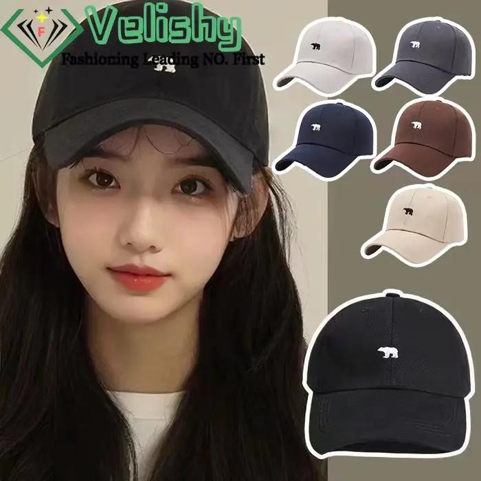Casquette de Baseball nouveau printemps été solide chapeau de soleil brodé ours polaire hommes femmes coton casquettes