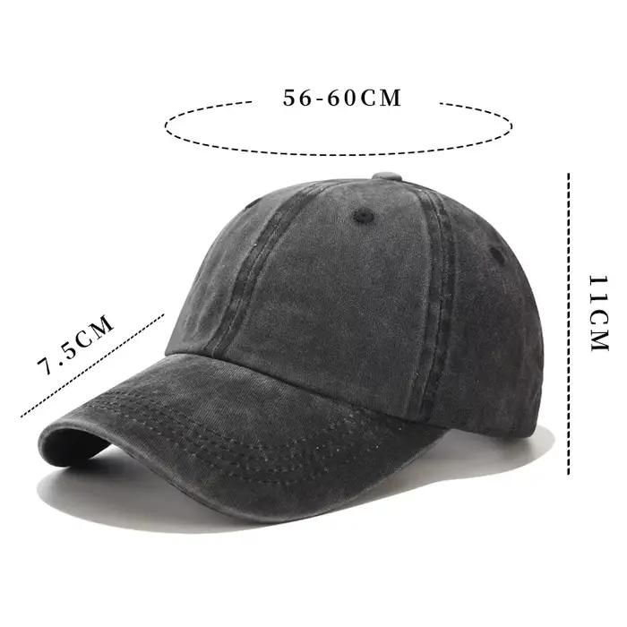 Casquette de baseball unisexe lavée rétro à bord incurvé