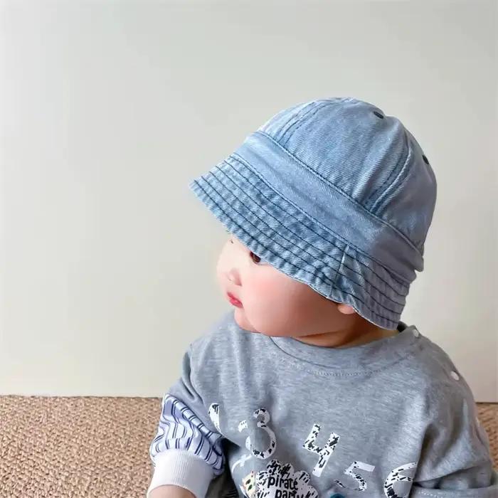 Casquette seau en Denim coréen pour bébé