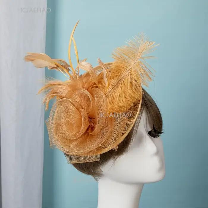 Chapeau de mariée en lin Vintage de Style britannique