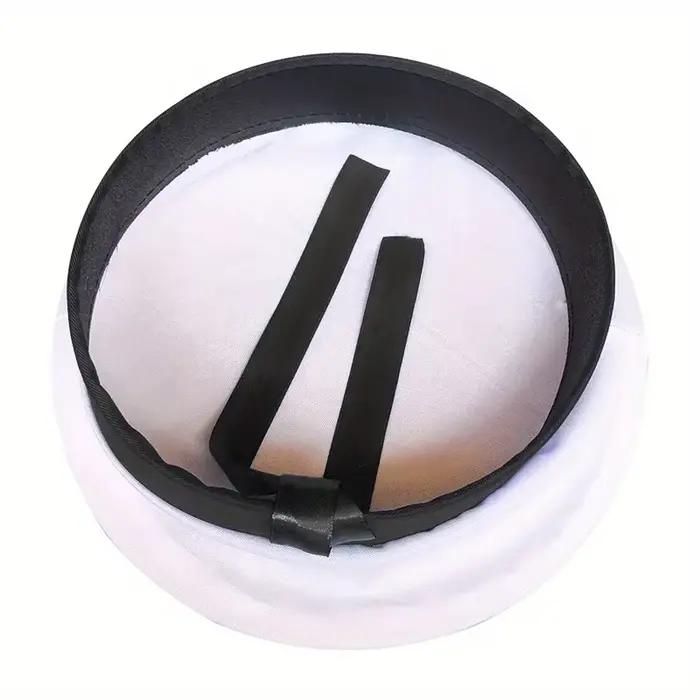 Chapeau de marin transfrontalier en ruban noir sans bord