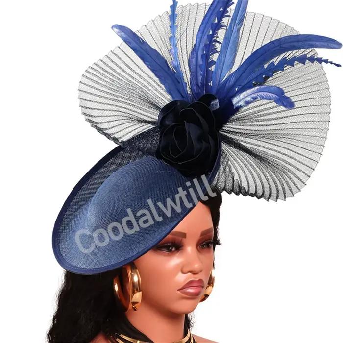 Chapeau fascinateur en maille marine pour femmes