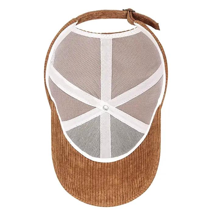 Casquette de baseball en velours côtelé canard jaune mignon broderie unisexe vintage chapeau de relance camping en plein air mode cadeau streetwear quotidien C