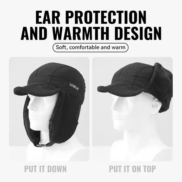 WRELS Chapeau d'hiver thermique avec cache-oreilles