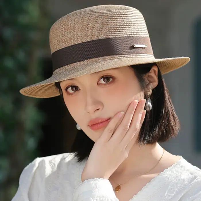 Chapeau de paille à large bord pour femmes
