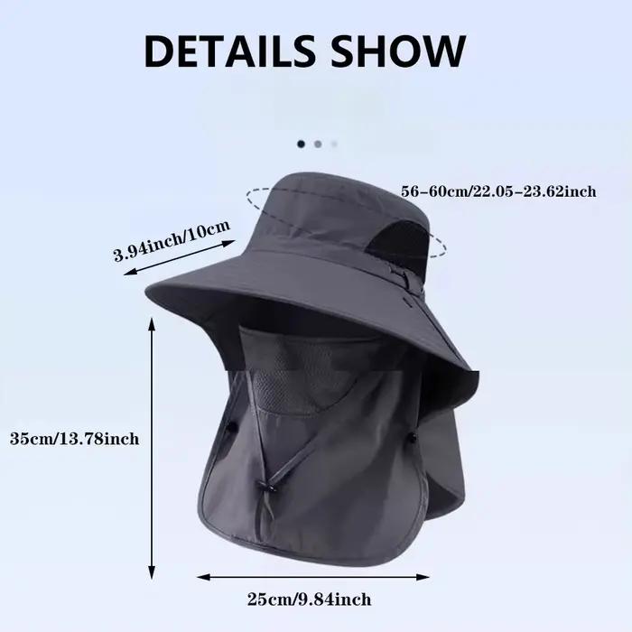 Chapeau de pêche et de randonnée respirant pour hommes avec une large visière pour la protection solaire