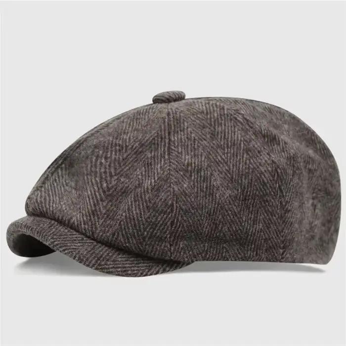 Haute qualité hiver rétro Style britannique casquette gavroche hommes Vintage luxe unisexe nouvelle
