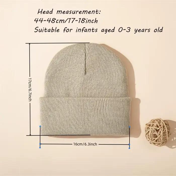 Bonnet au crochet pour nouveau-né, polyester doux, taille XS pour sécurité, blanc beige café noir pour enfants de 0-24 mois hiver ```