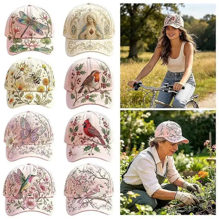 Casquette de jardin brodée à la main