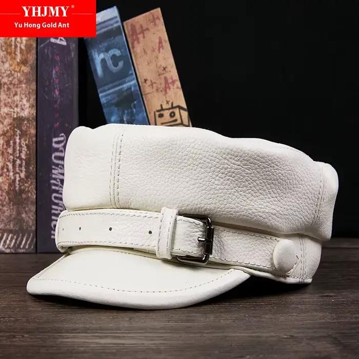 Chapeau en cuir véritable pour hommes
