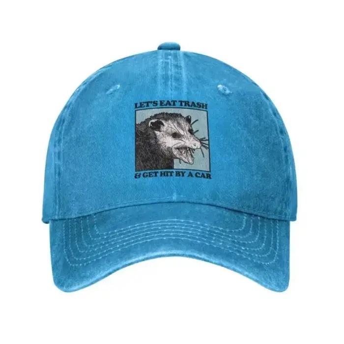 Eat Trash Get Hit By A Car Casquette de baseball Hip Hop Femmes Hommes Réglable Possum Amoureux Papa Chapeau Style