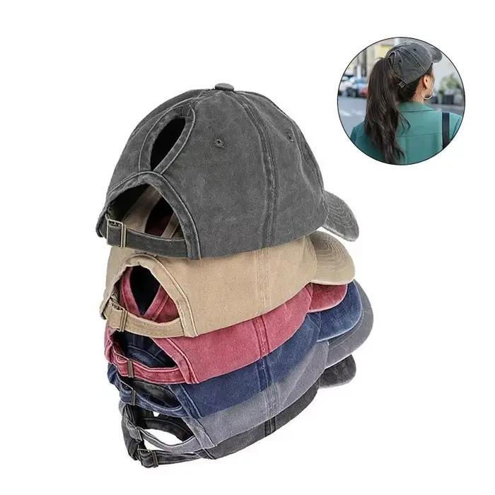 Casquette de Baseball queue de cheval Vintage pour femmes et filles