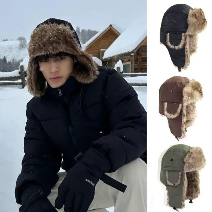 Hiver Trapper aviateur Trooper oreillette chapeau chaud russe imperméable Ski