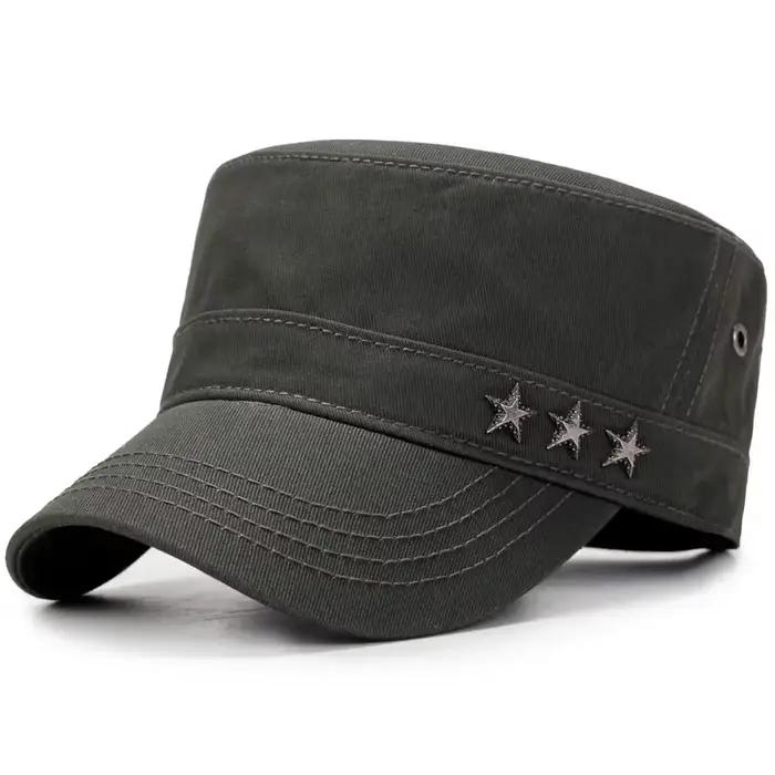 Chapeau militaire en coton délavé pour hommes et femmes
