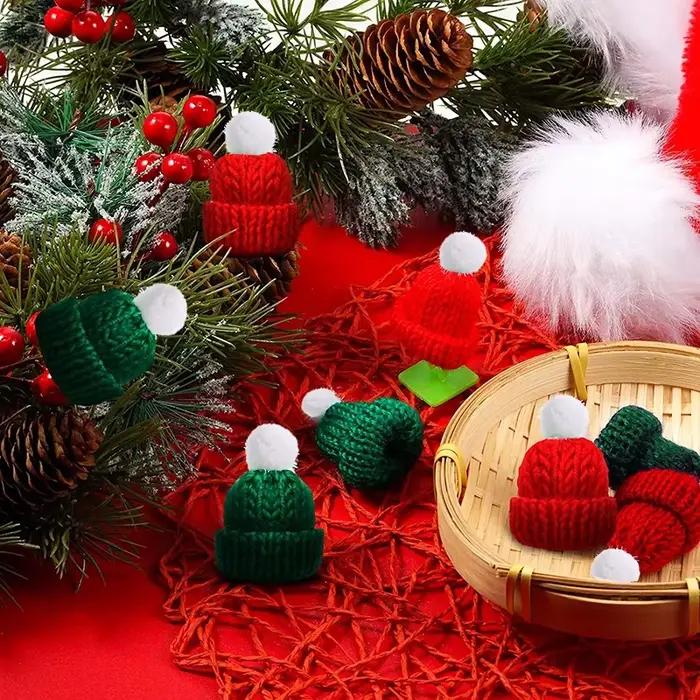 10-20 pièces Mini chapeaux à tricoter noël