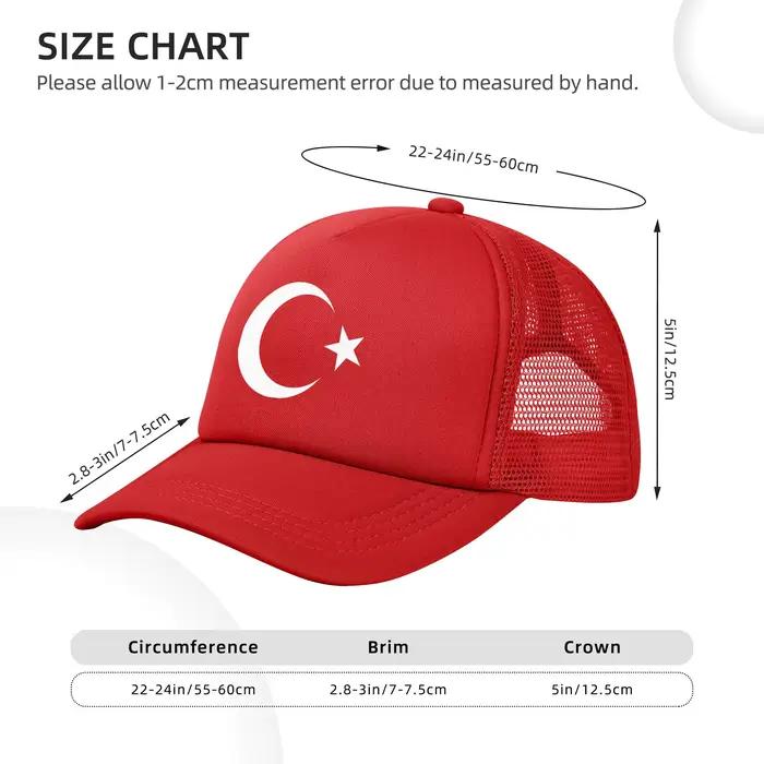 Casquette drapeau turc pour femmes et hommes