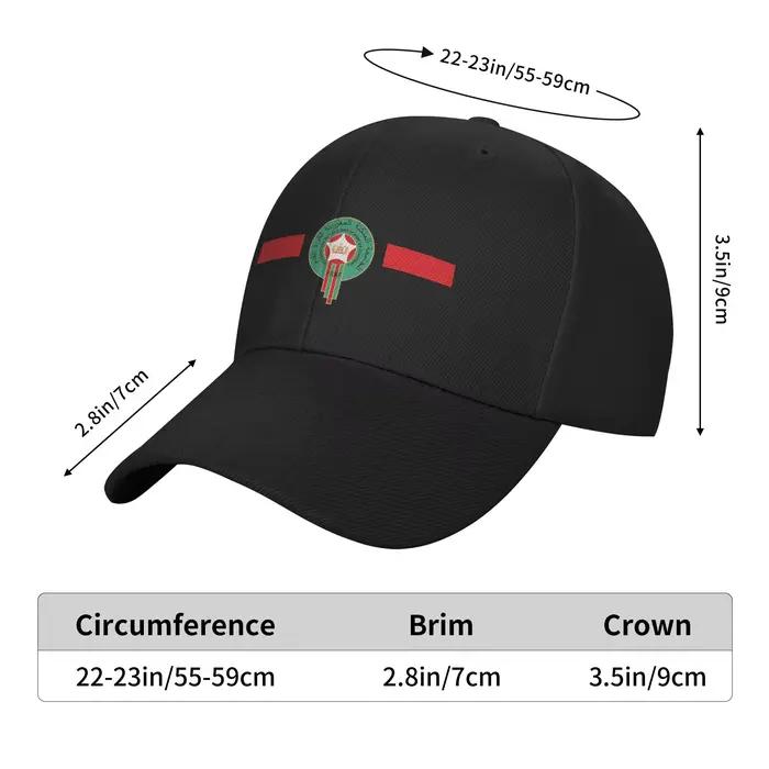 Casquette de baseball marocaine avec drapeau style mode pour hommes et femmes ajustable pour golf et voyages