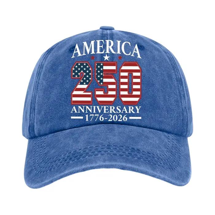 Casquette de baseball vintage America 250 anniversaire 250 design patriotique pour célébrations et événements spéciaux ajustement réglable matériaux polyester non tissé adapté aux sorties extérieures et occasions festives